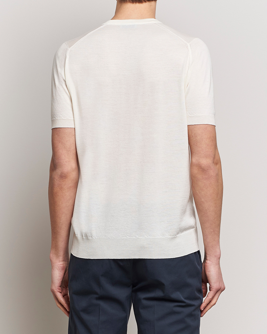 Herr | T-Shirts | John Smedley | Hilcote Wool/Sea Island Cotton T-Shirt Chalk White