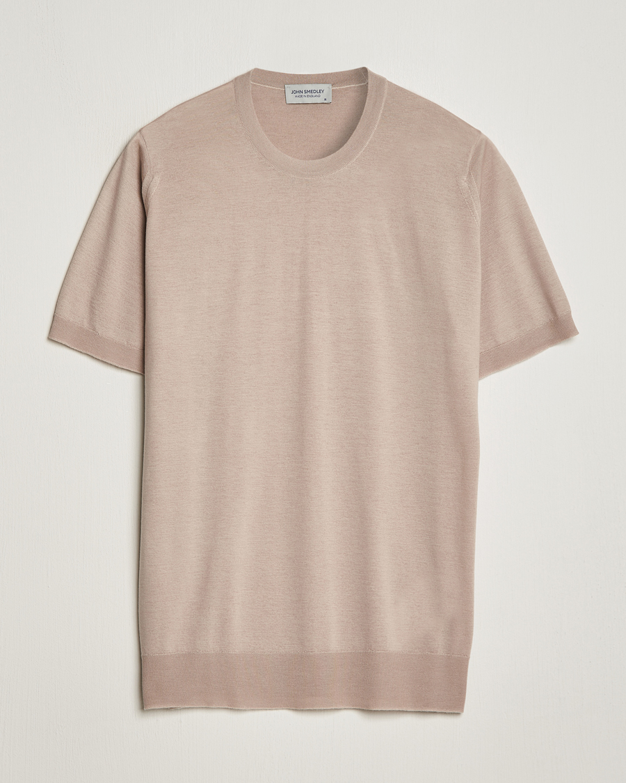 Herr | T-Shirts | John Smedley | Hilcote Wool/Sea Island Cotton T-Shirt Oat