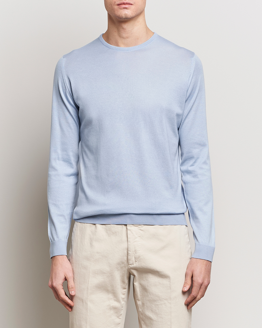 Herr | Formal Wear | John Smedley | Hatfield Sea Island Crew Neck Mirage Blue