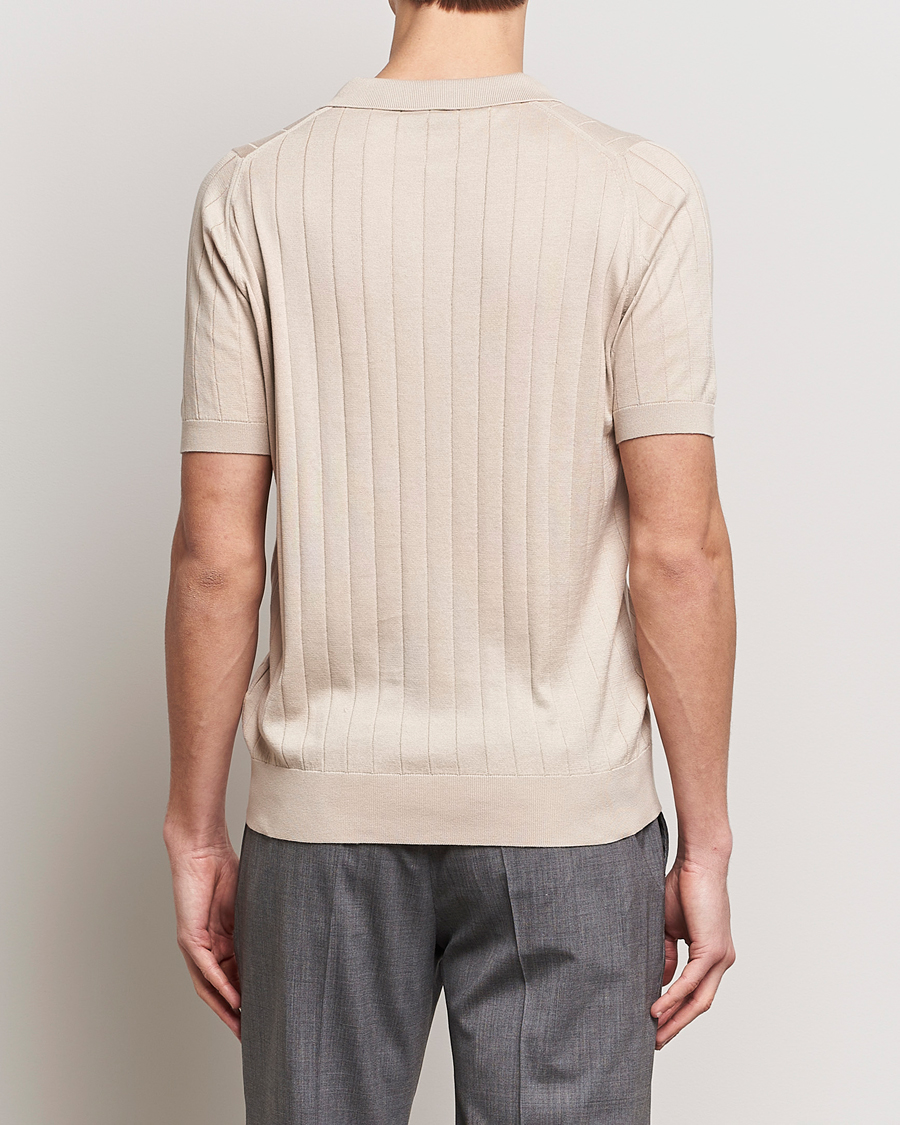 Herr | Pikéer | John Smedley | Roper Open Collar Sea Island Polo Almond