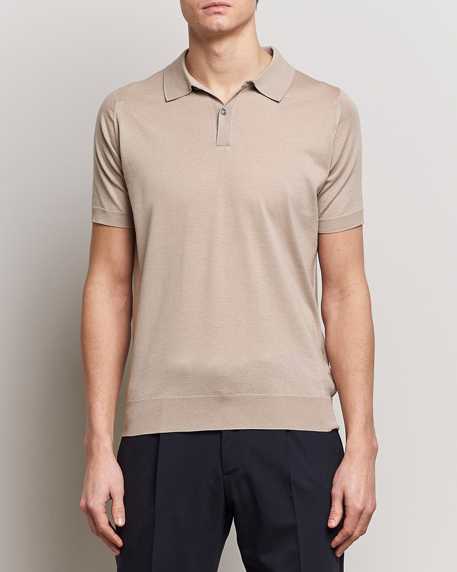 Herr | Best of British | John Smedley | Leyburn Merino/Sea Island Cotton Polo Oat