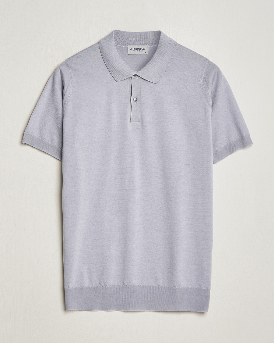 Herr | Pikéer | John Smedley | Leyburn Merino/Sea Island Cotton Polo Silver