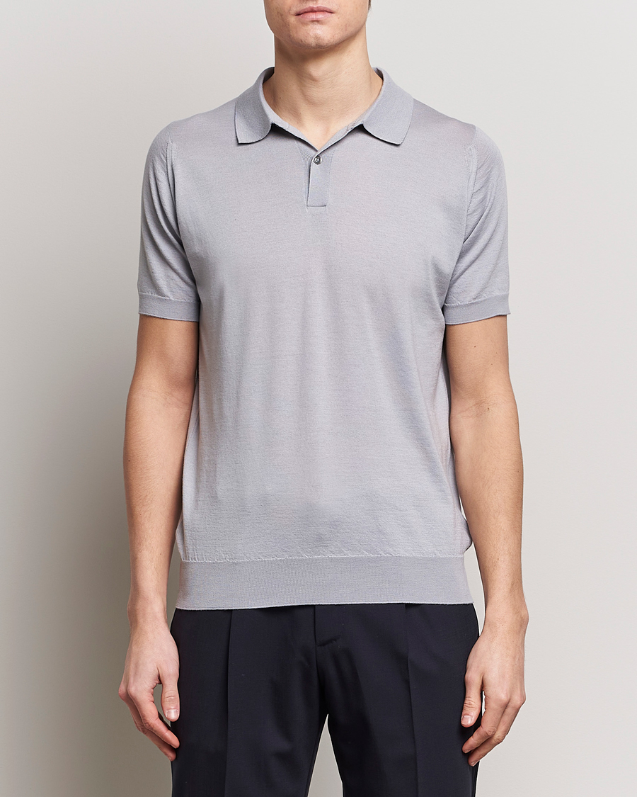 Herr | Avdelningar | John Smedley | Leyburn Merino/Sea Island Cotton Polo Silver