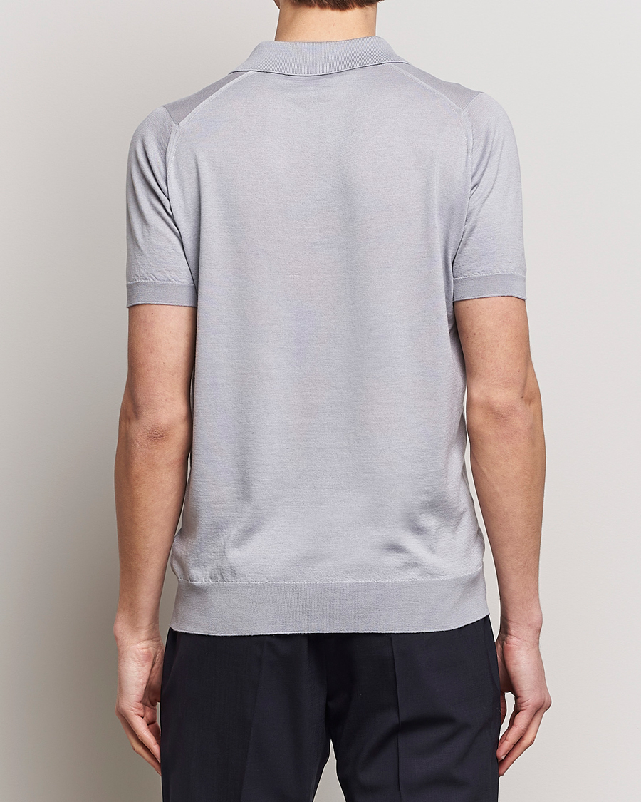 Herr | Pikéer | John Smedley | Leyburn Merino/Sea Island Cotton Polo Silver