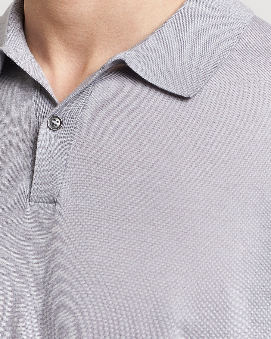 Herr | Pikéer | John Smedley | Leyburn Merino/Sea Island Cotton Polo Silver