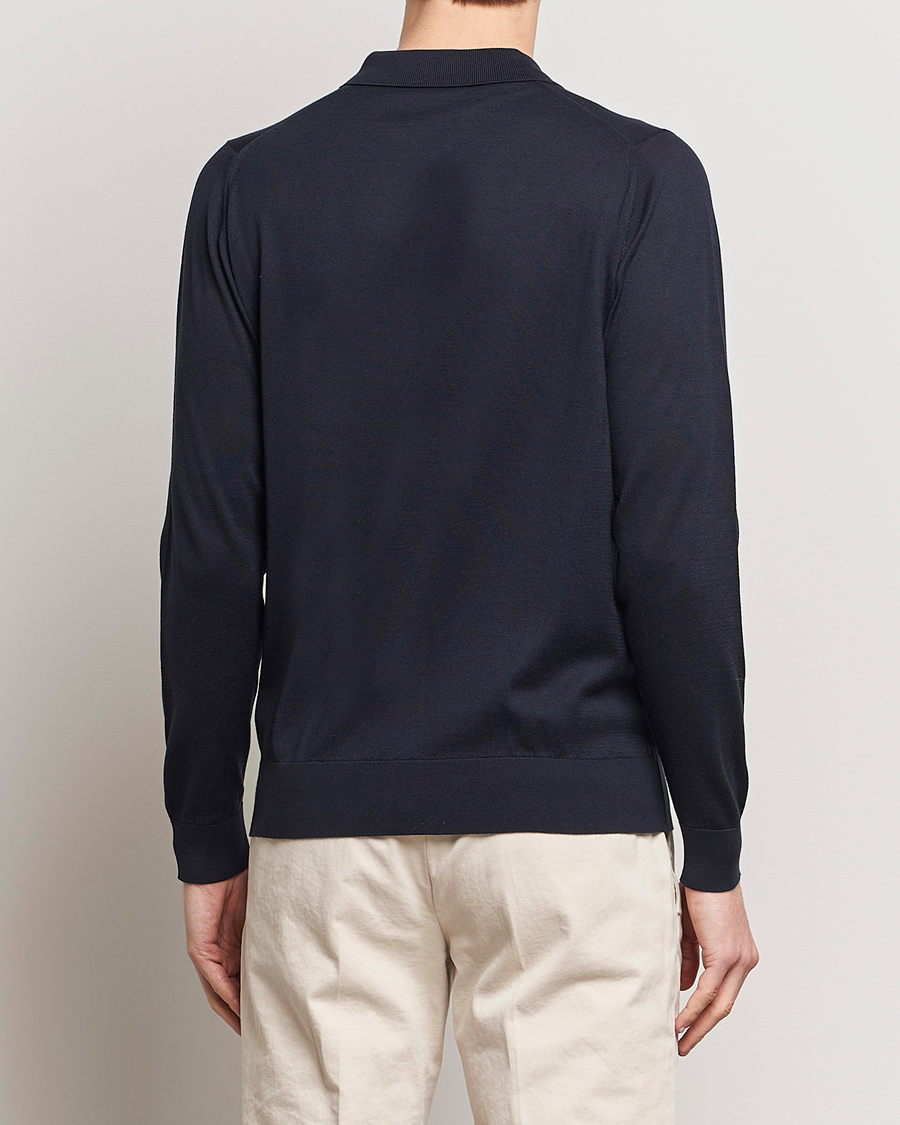 Herr | Tröjor | John Smedley | Shadow Tipped Sea Island Cotton Cardigan Navy