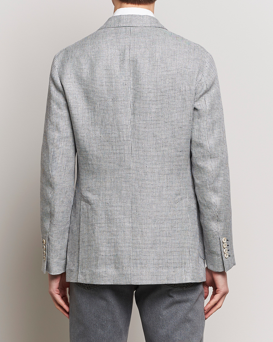 Herr | Kavajer | Brunello Cucinelli | Double Breasted Houndstooth Blazer Light Grey