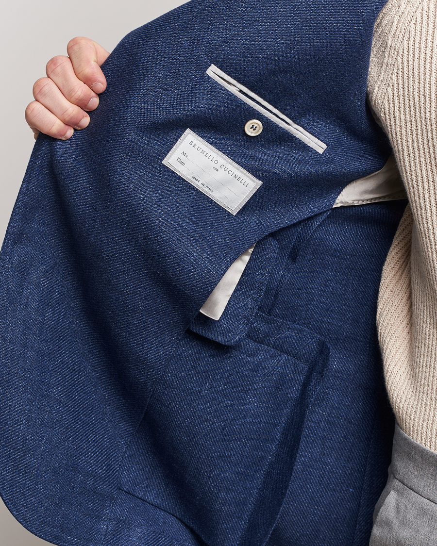 Herr | Kavajer | Brunello Cucinelli | Linen/Silk Blazer Indigo Blue