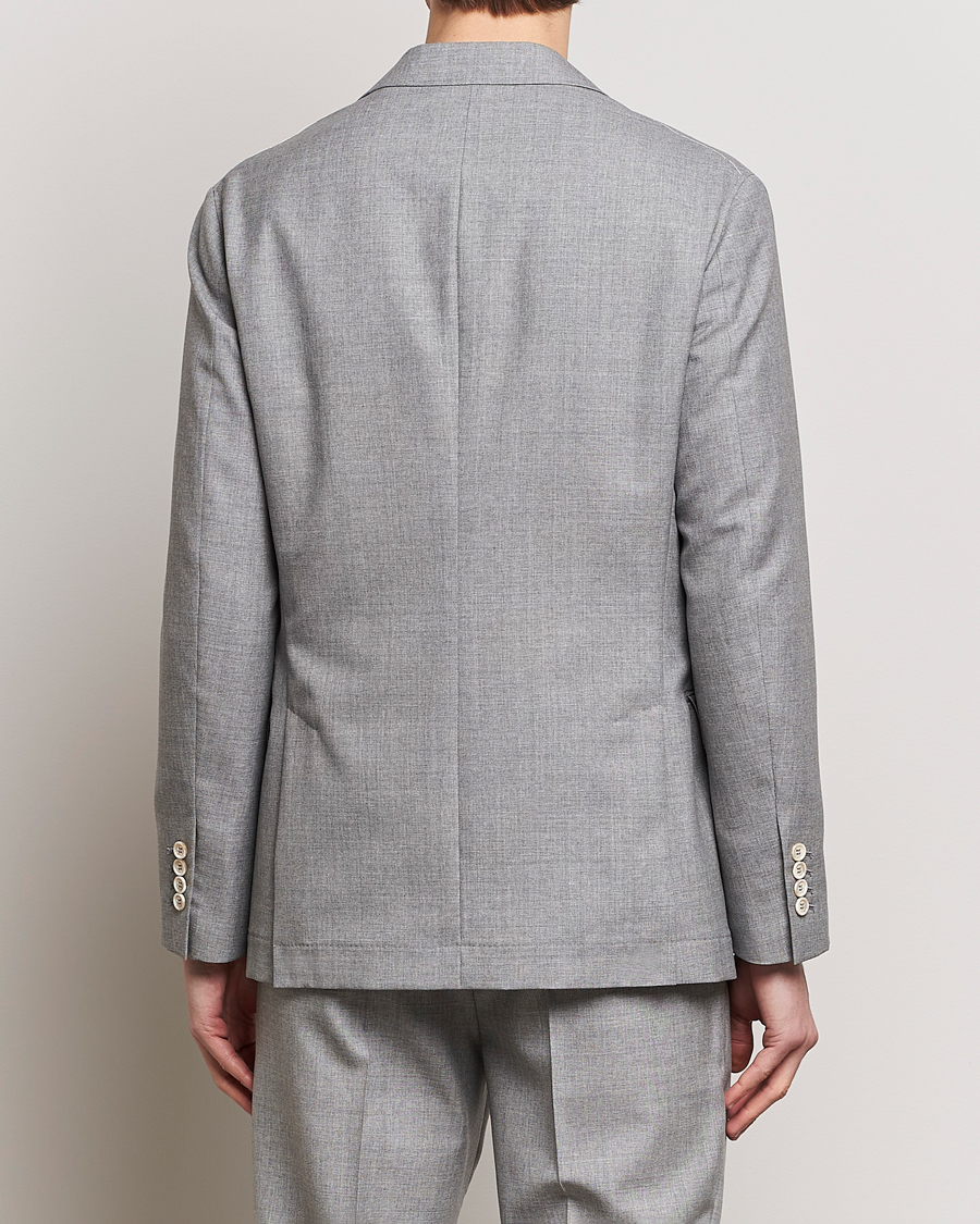 Herr | Kavajer | Brunello Cucinelli | Peak Lapel Wool Blazer Light Grey