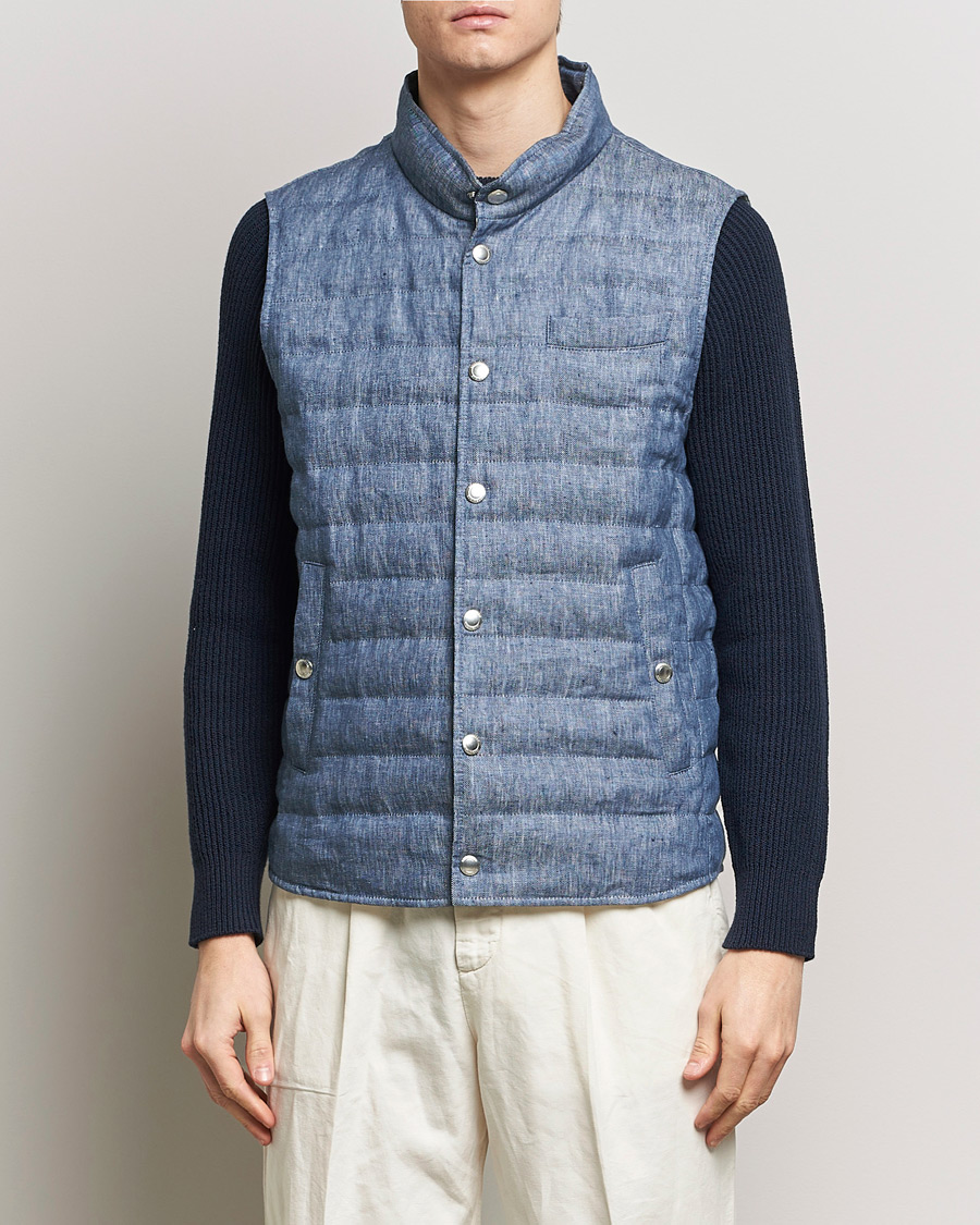 Herr | Avdelningar | Brunello Cucinelli | Linen Gilet Light Blue