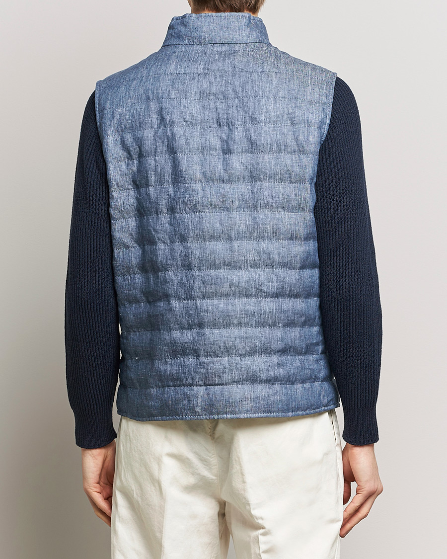 Herr | Jackor | Brunello Cucinelli | Linen Gilet Light Blue