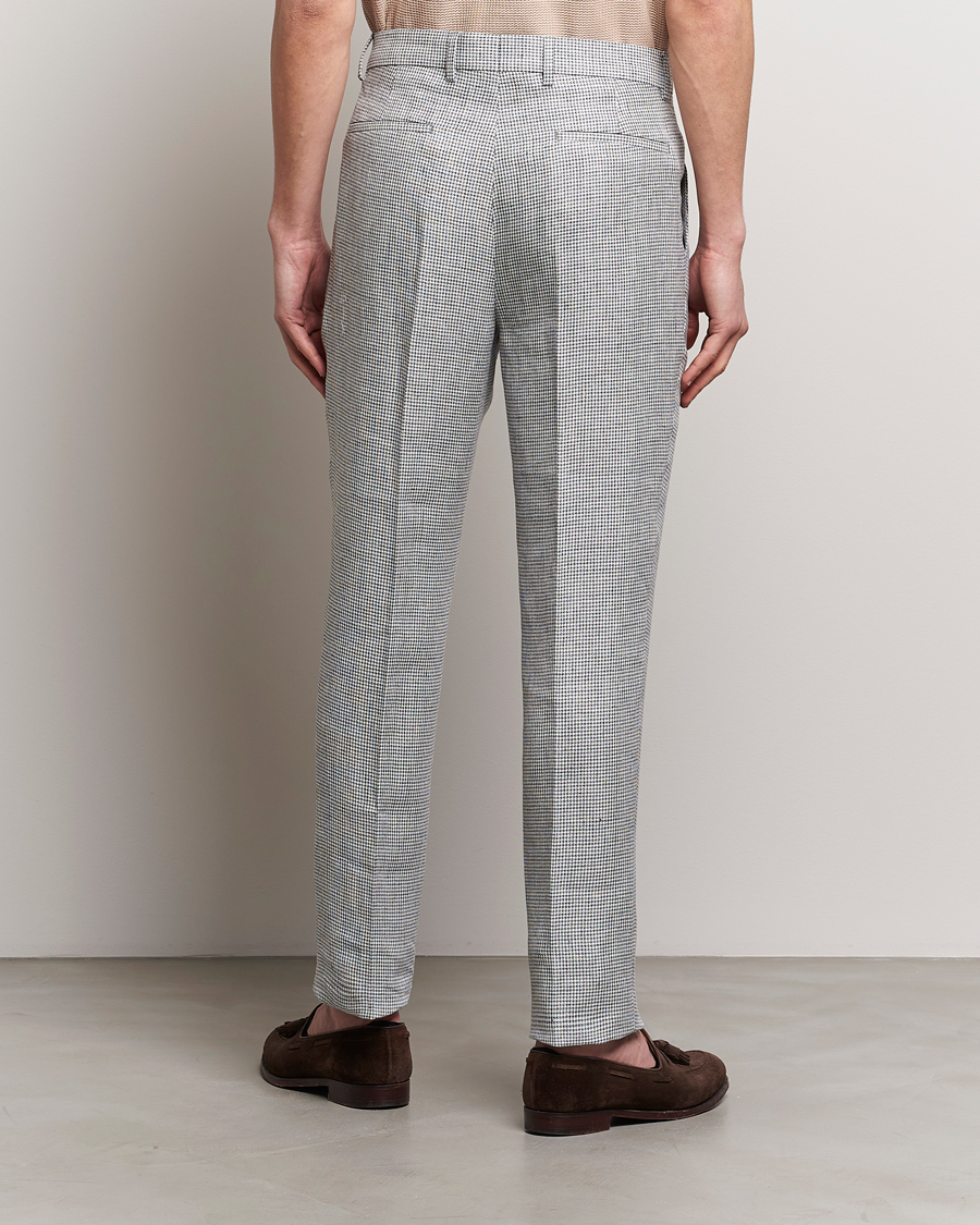 Herr | Byxor | Brunello Cucinelli | Pleated Houndstooth Trousers Light Grey