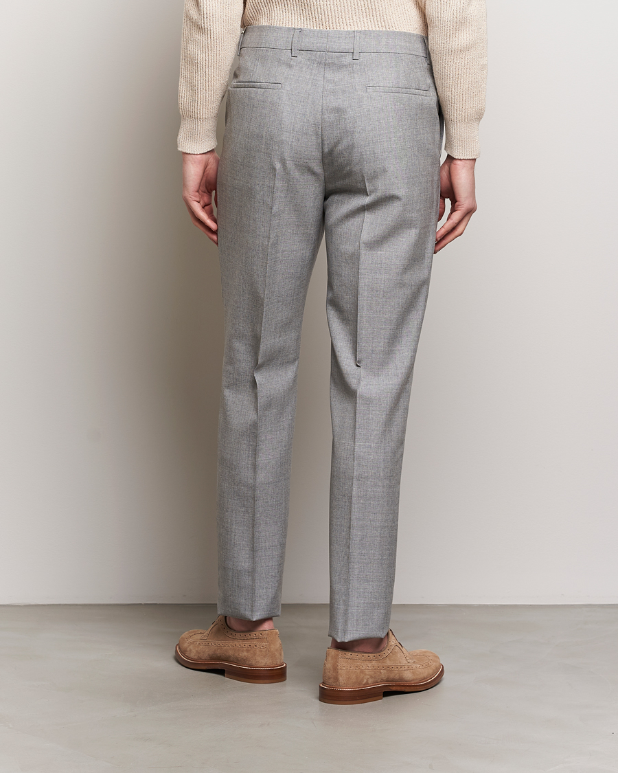 Herr | Byxor | Brunello Cucinelli | Pleated Wool Trousers Light Grey