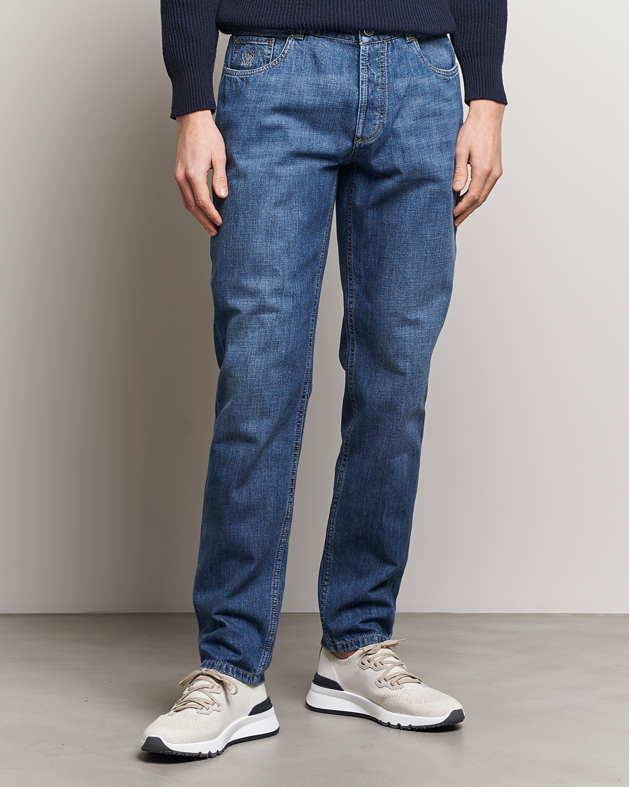 Herr | Italian Department | Brunello Cucinelli | Traditional Fit Jeans Dark Blue Wash