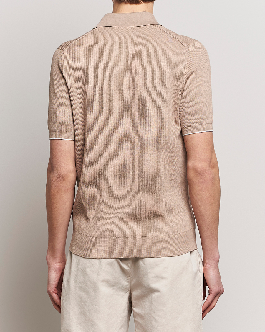 Herr | Pikéer | Brunello Cucinelli | Rib Stitch Knitted Polo Beige
