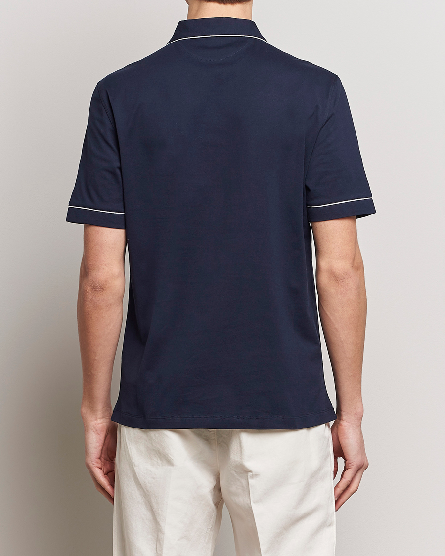 Herr | Pikéer | Brunello Cucinelli | Short Sleeve Resort Polo Navy