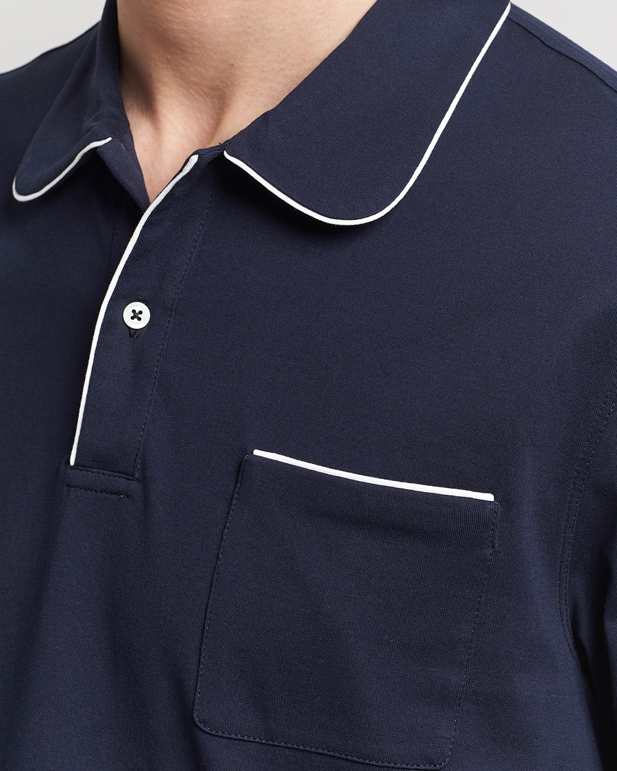 Herr | Pikéer | Brunello Cucinelli | Short Sleeve Resort Polo Navy