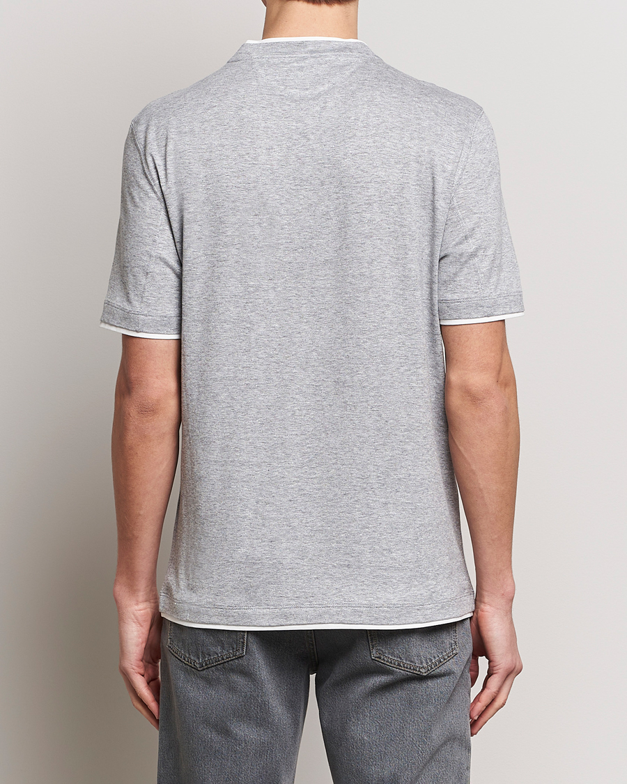 Herr | T-Shirts | Brunello Cucinelli | Cotton/Linen T-Shirt Light Grey