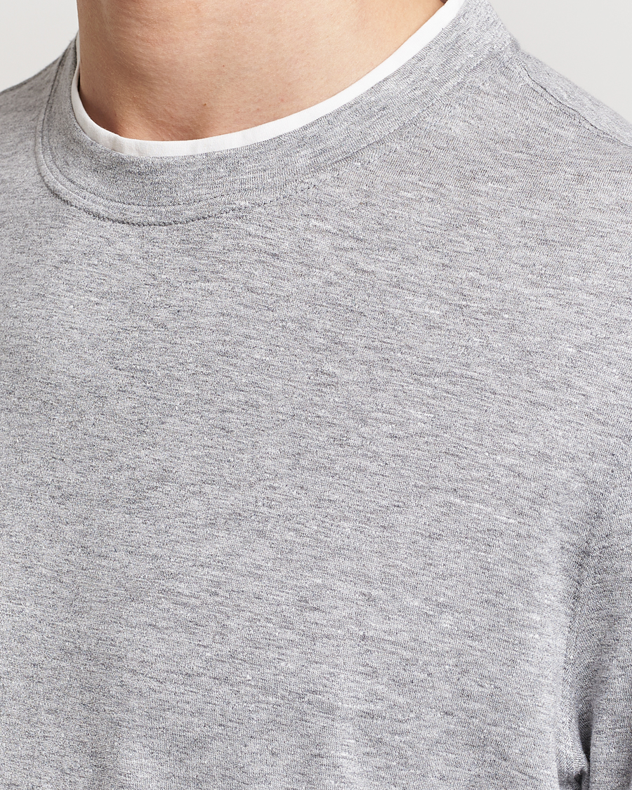 Herr | T-Shirts | Brunello Cucinelli | Cotton/Linen T-Shirt Light Grey