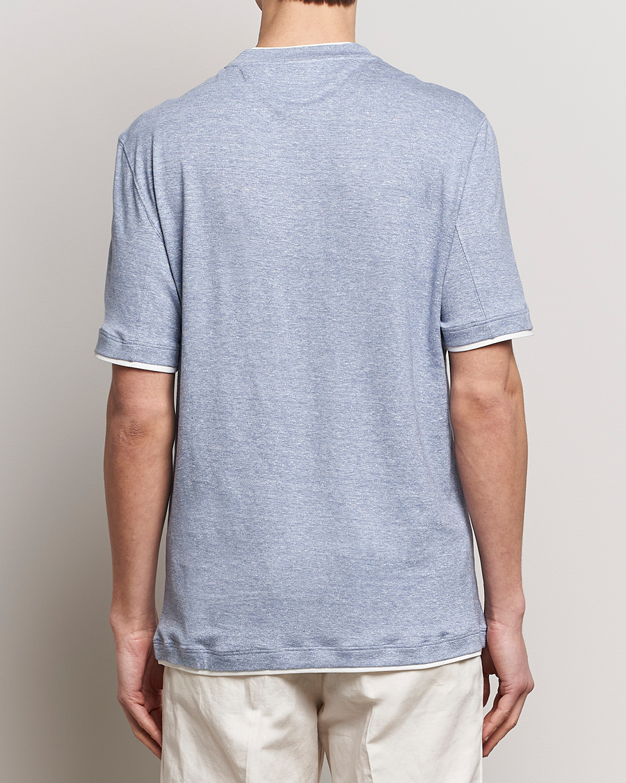 Herr | T-Shirts | Brunello Cucinelli | Cotton/Linen T-Shirt Light Blue