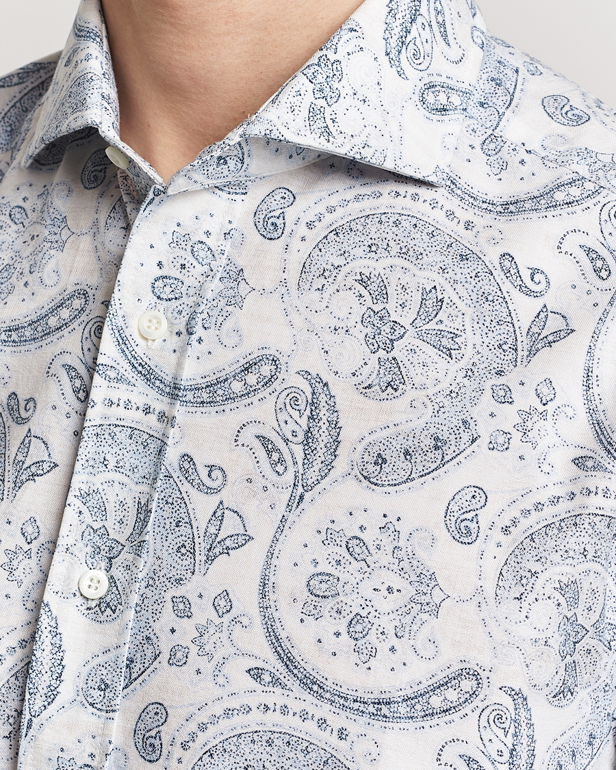 Herr | Skjortor | Brunello Cucinelli | Slim Fit Paisley Shirt Light Blue