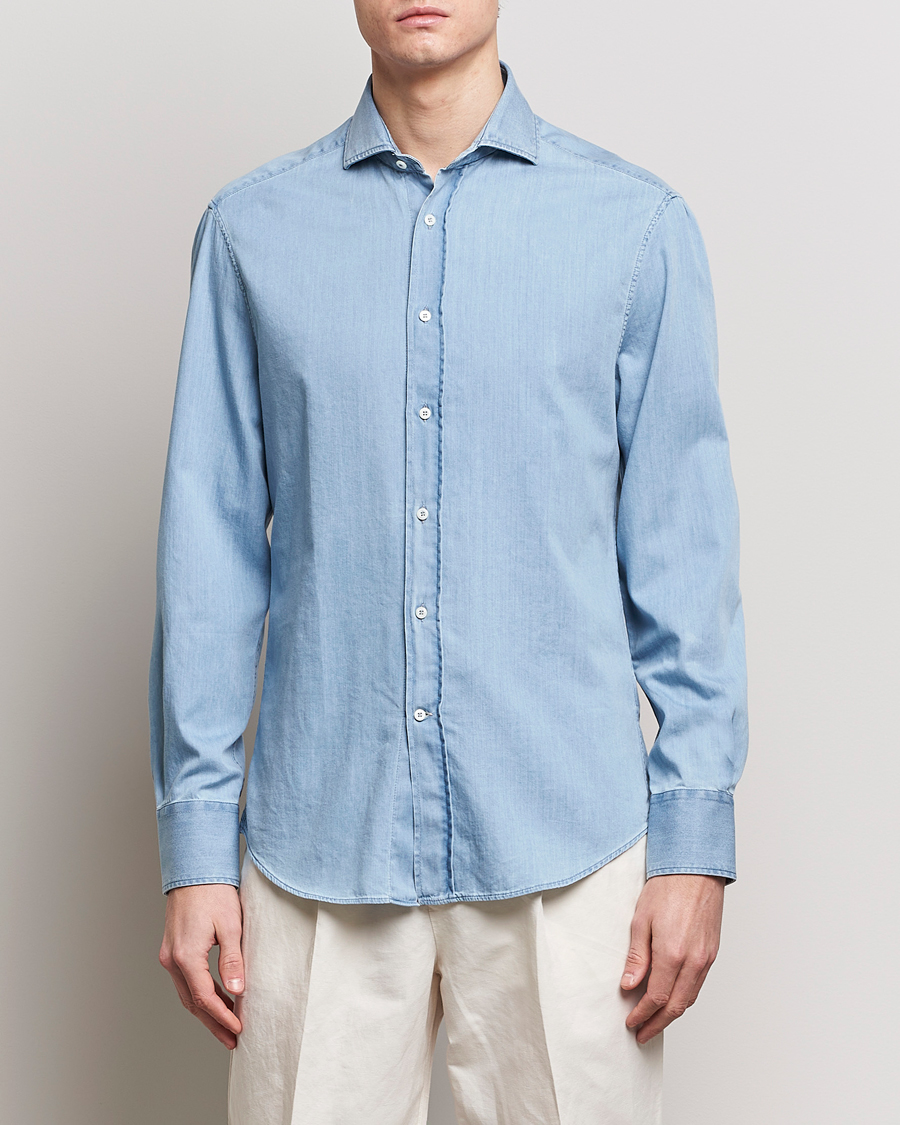 Herr | Italian Department | Brunello Cucinelli | Slim Fit Denim Shirt Light Blue