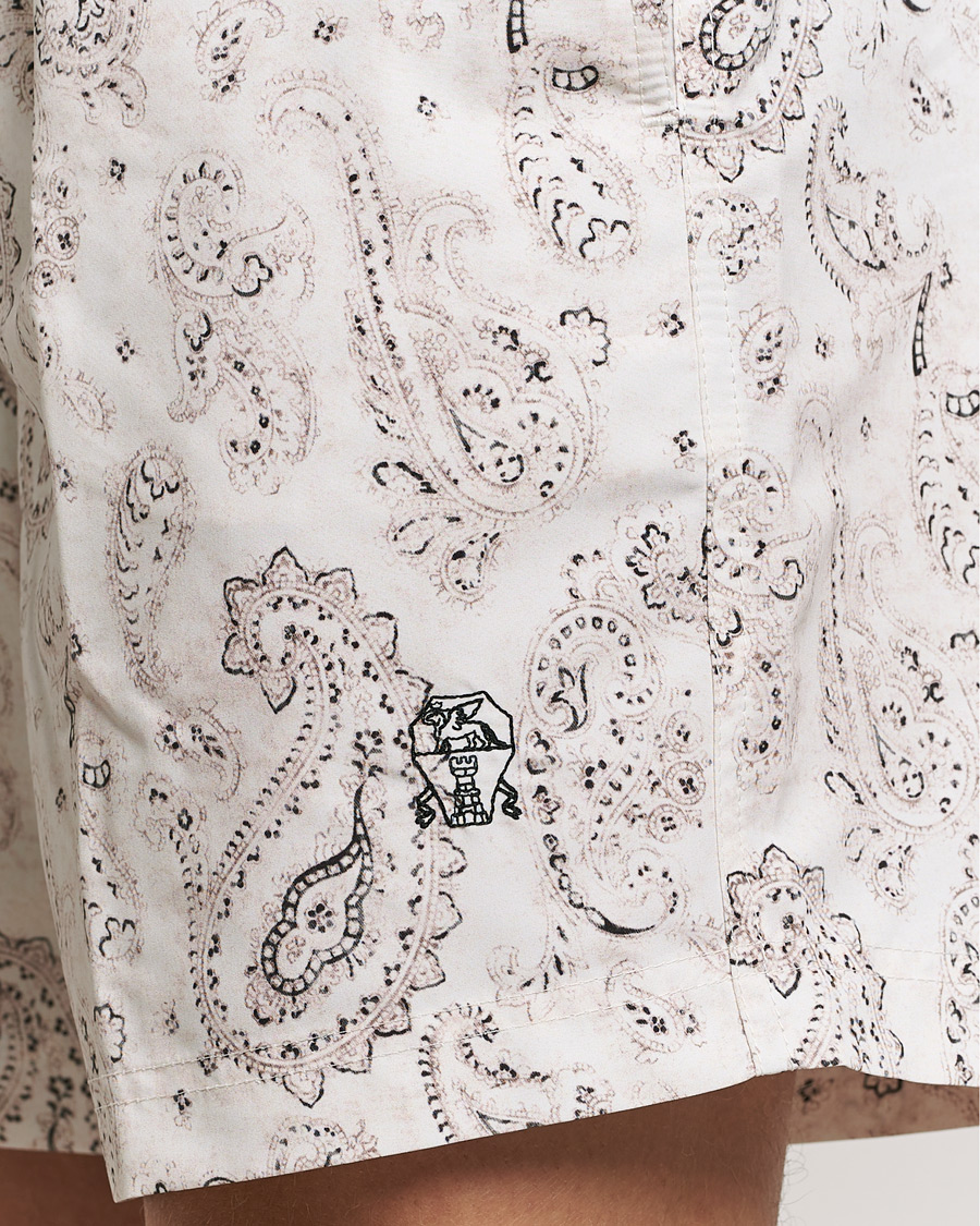 Herr | Badbyxor | Brunello Cucinelli | Paisley Swim Trunks Light Beige