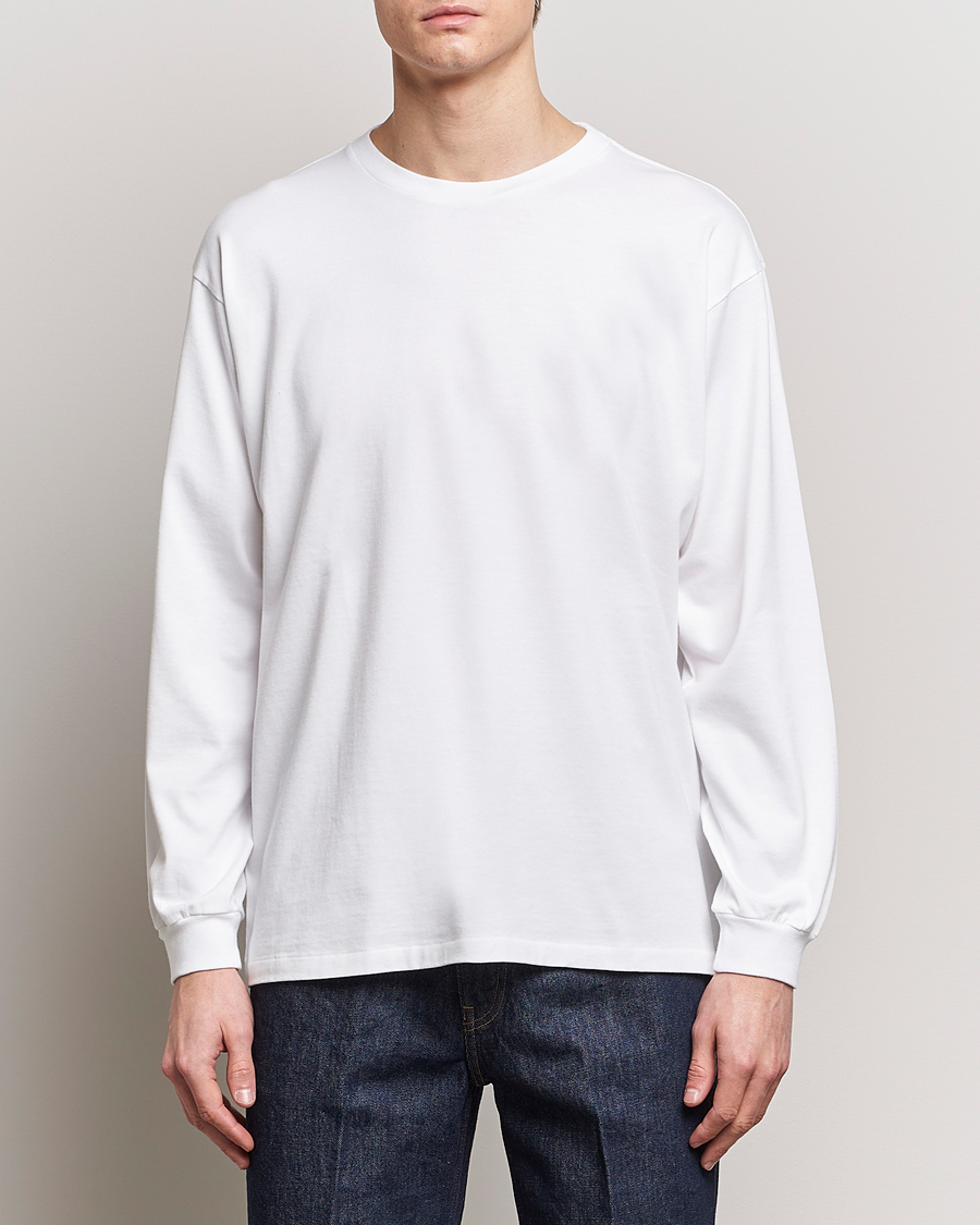 Herr | Långärmade t-shirts | Auralee | Luster Plating Long Sleeve T-Shirt White