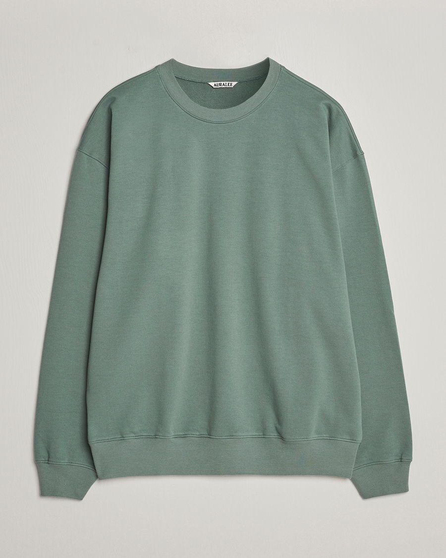 Herr | Tröjor | Auralee | Super High Gauze Sweatshirt Dustry Green
