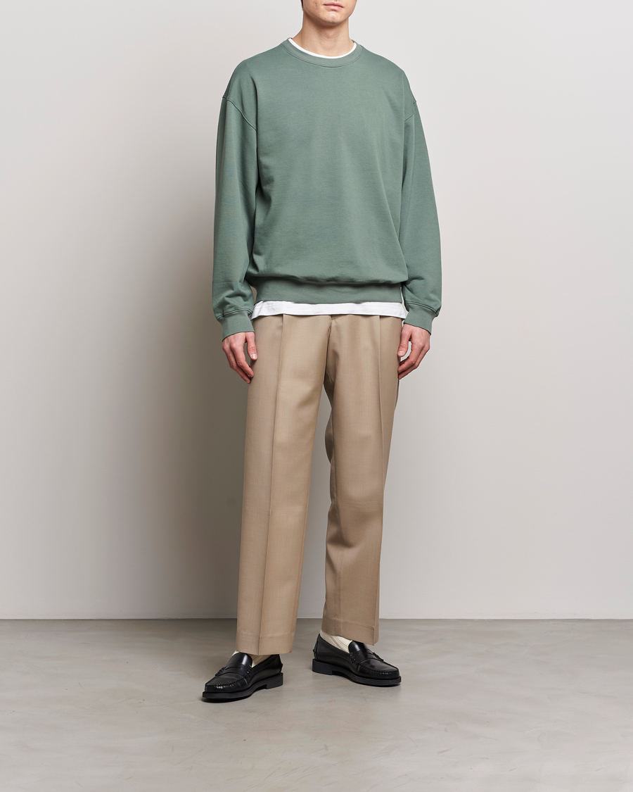 Herr | Tröjor | Auralee | Super High Gauze Sweatshirt Dustry Green