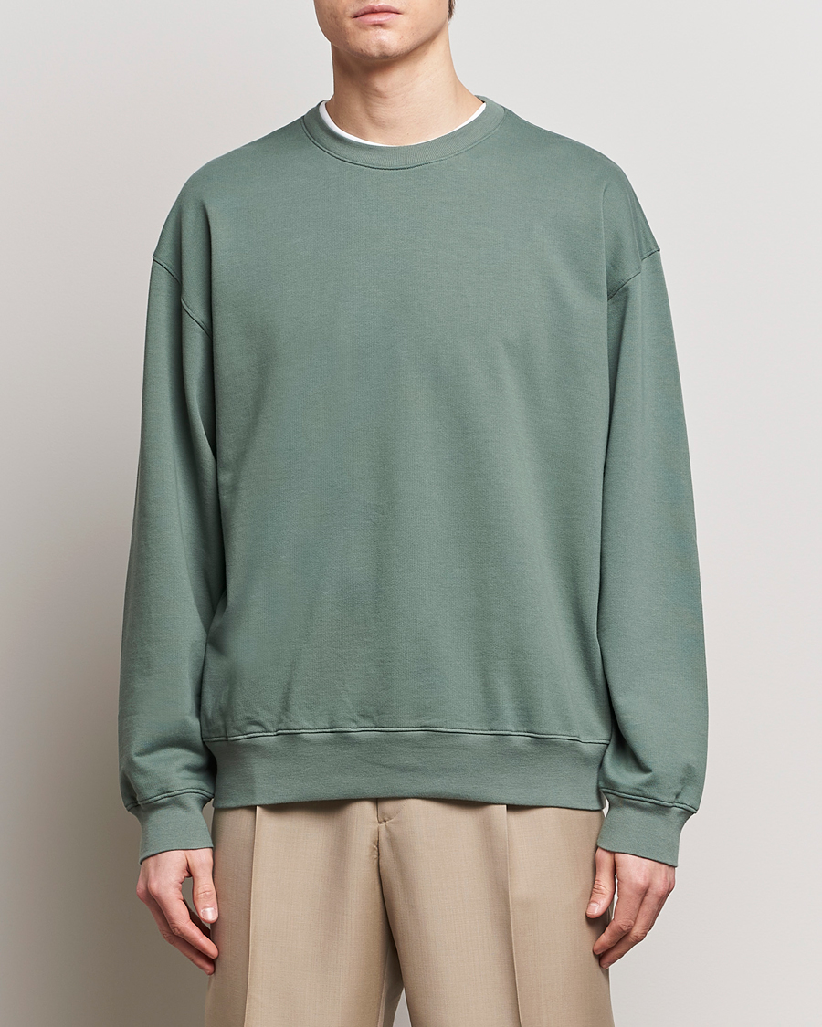 Herr | Tröjor | Auralee | Super High Gauze Sweatshirt Dustry Green