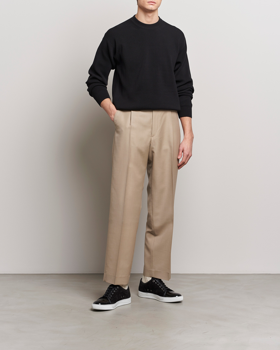 Herr | Tröjor | Auralee | Hard Twist Rib Knit Pullover Black
