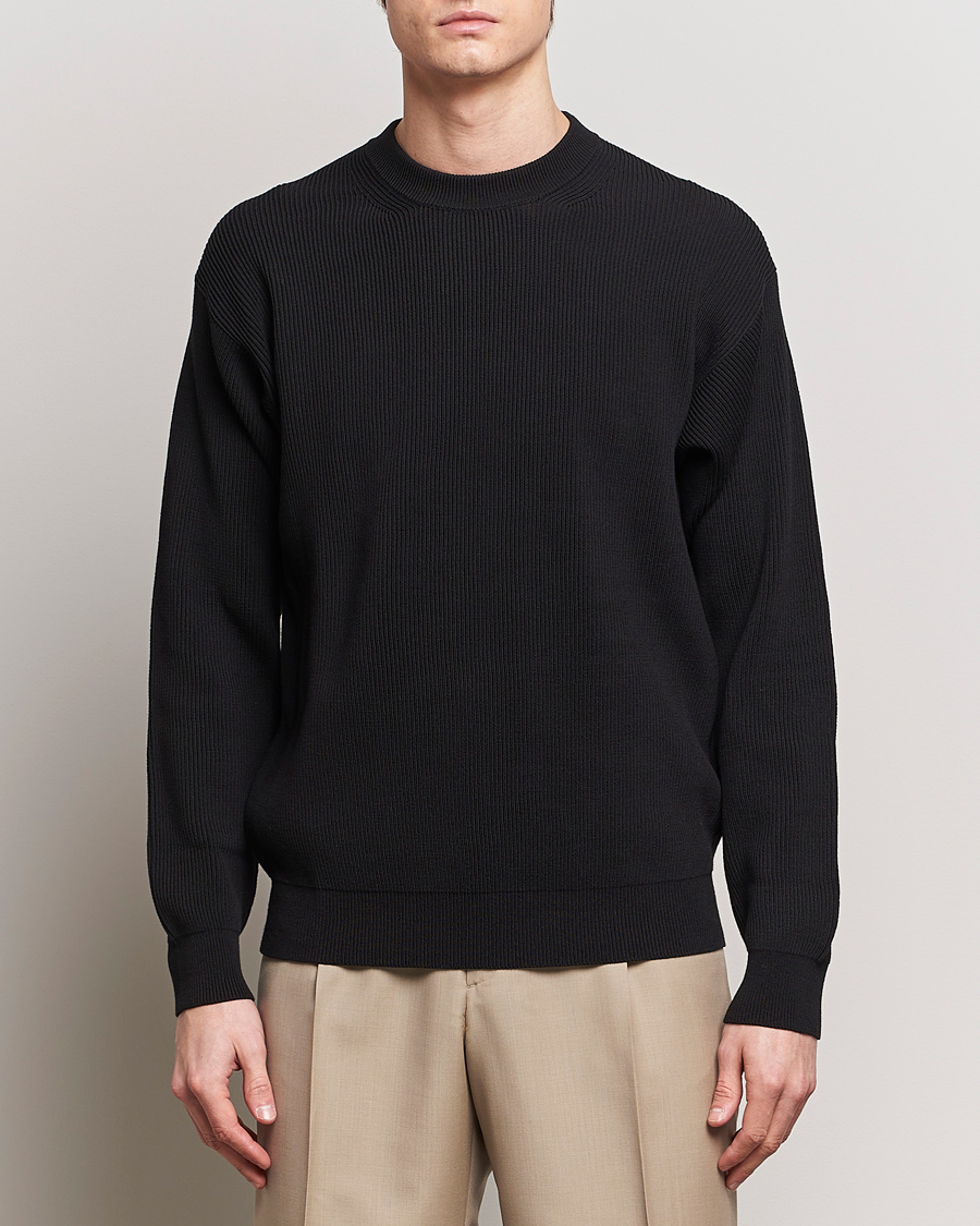 Herr | Avdelningar | Auralee | Hard Twist Rib Knit Pullover Black