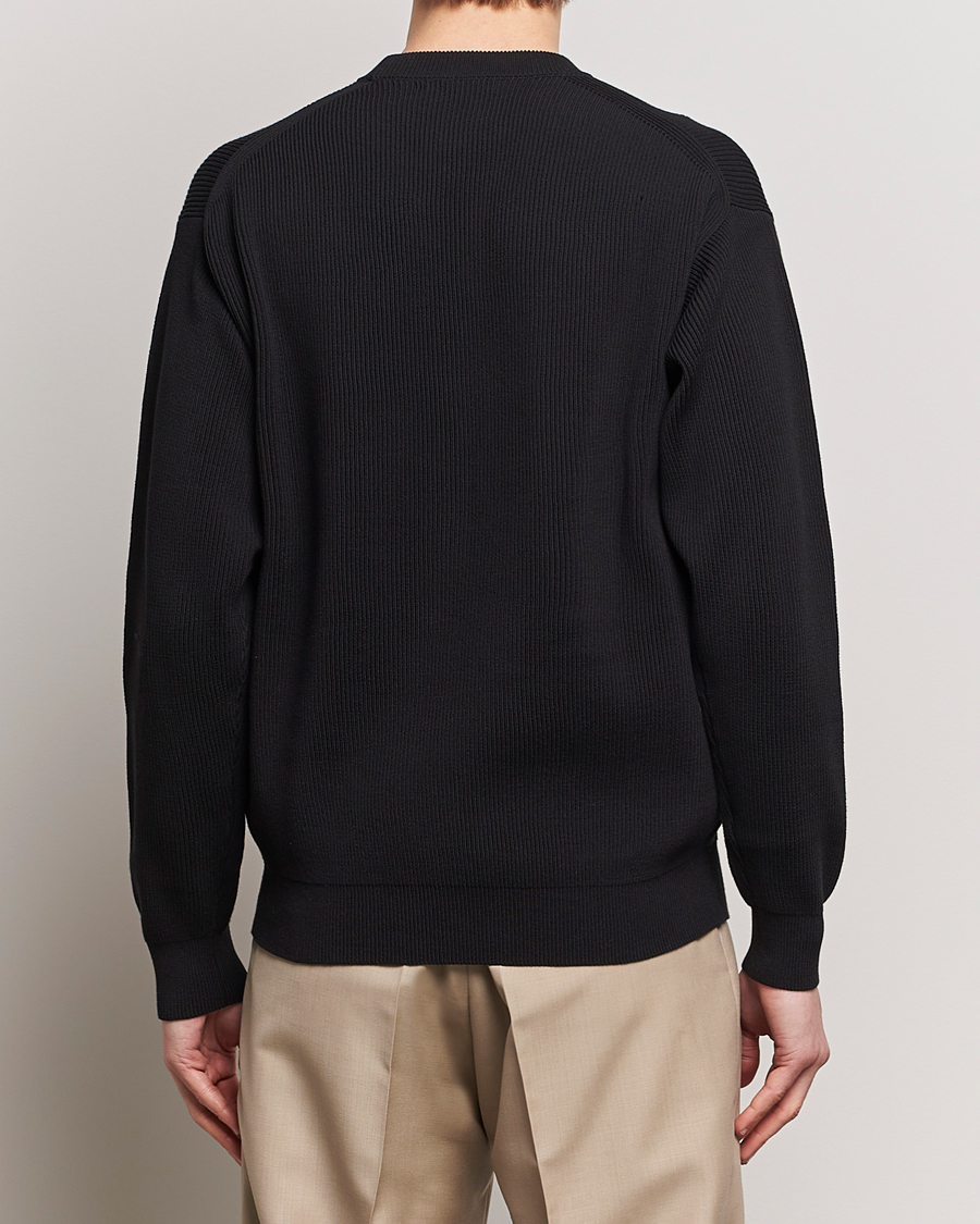 Herr | Tröjor | Auralee | Hard Twist Rib Knit Pullover Black