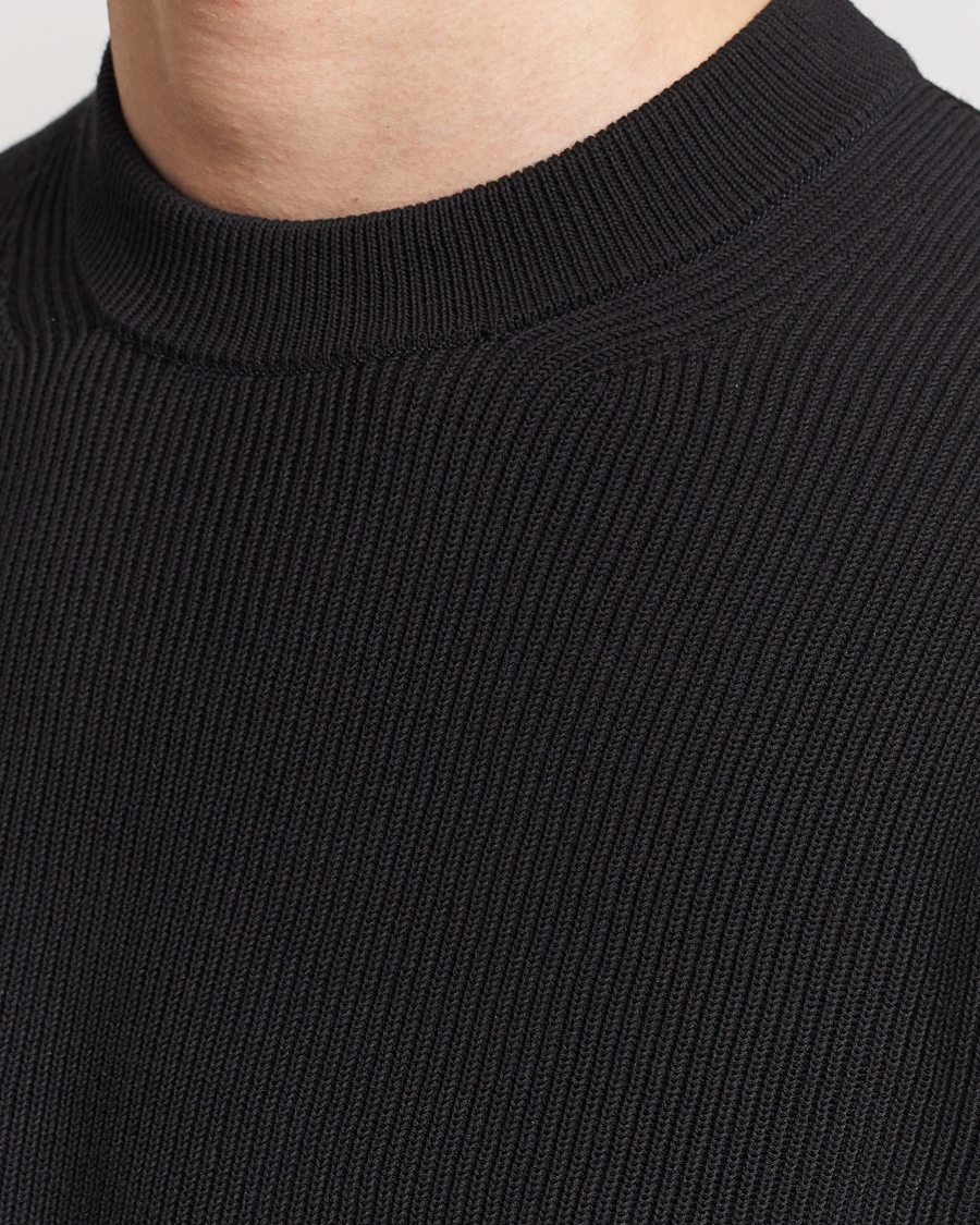 Herr | Tröjor | Auralee | Hard Twist Rib Knit Pullover Black