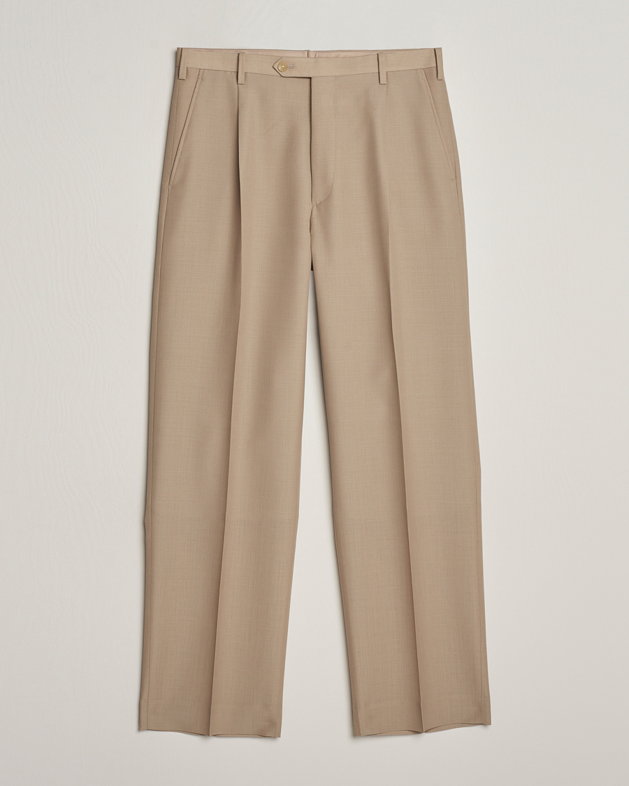 Herr | Byxor | Auralee | Tropical Wool/Mohair Slacks Beige