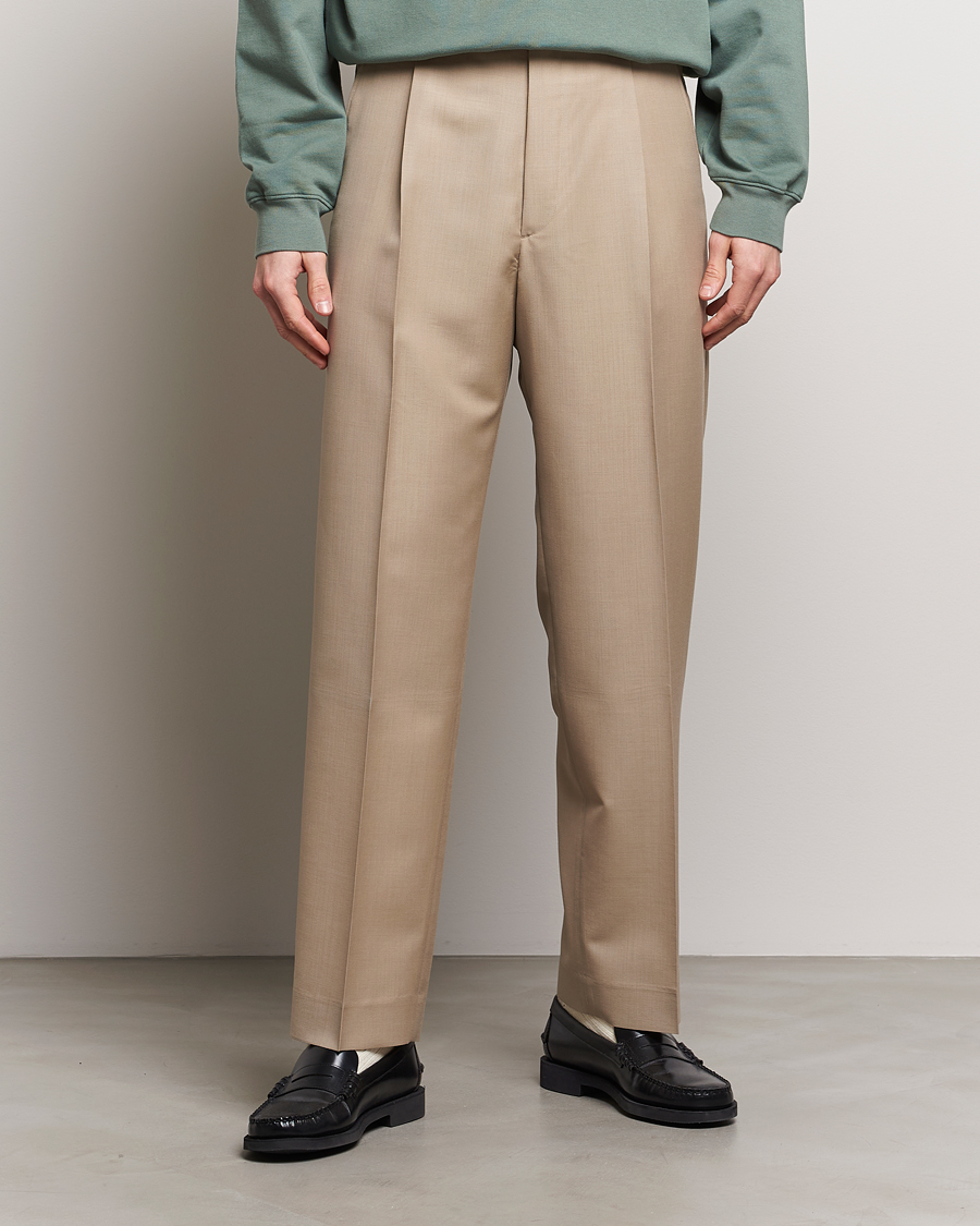 Herr | Luxury Brands | Auralee | Tropical Wool/Mohair Slacks Beige