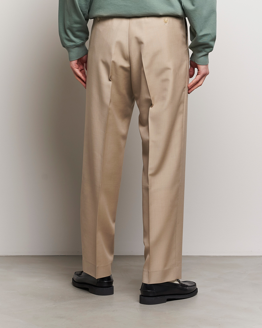Herr | Byxor | Auralee | Tropical Wool/Mohair Slacks Beige