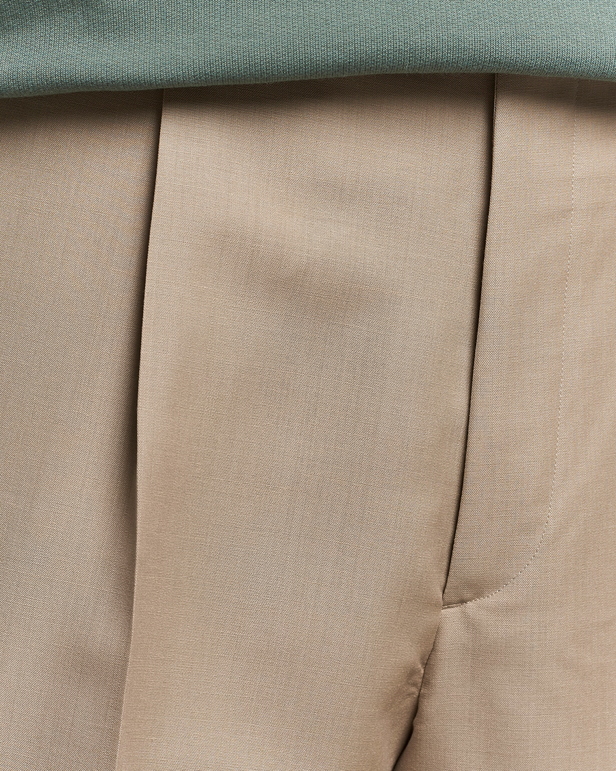 Herr | Byxor | Auralee | Tropical Wool/Mohair Slacks Beige