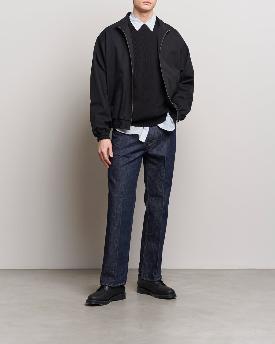 Herr | Jackor | Auralee | Washed Silk Chambray Blouson Black
