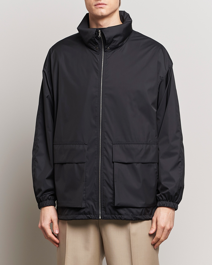 Herr | Kläder | Auralee | Polyester Satin Zip Jacket Black