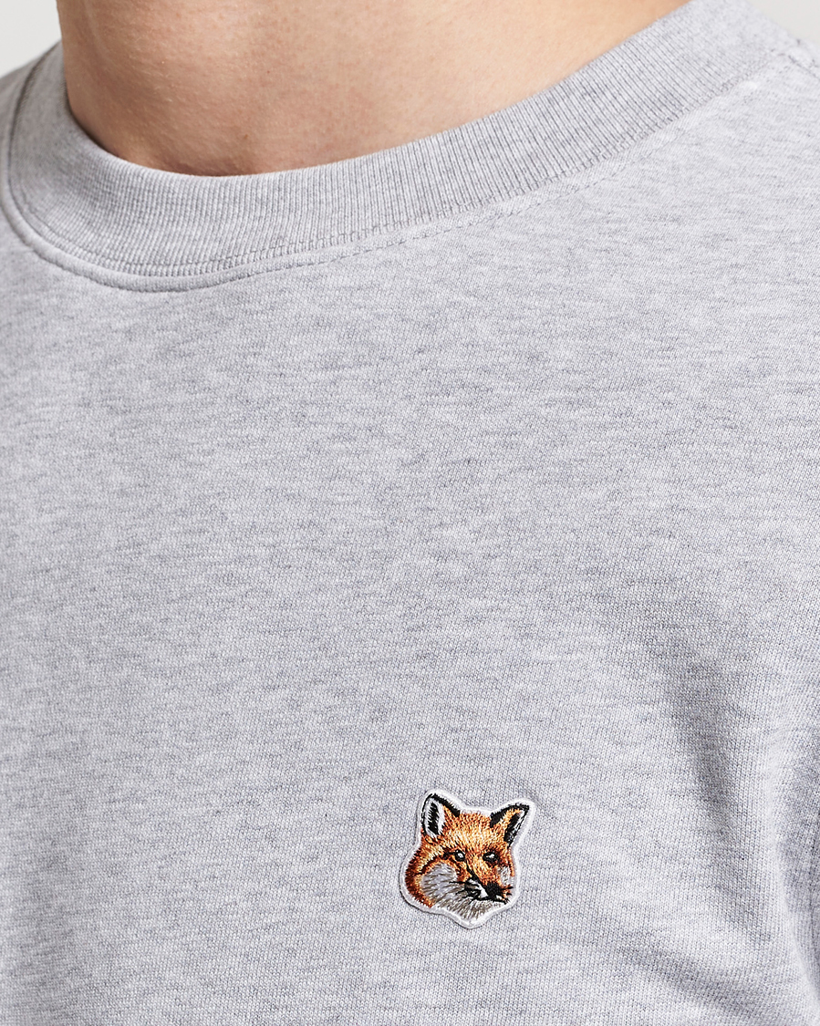 Herr | Tröjor | Maison Kitsuné | Fox Head Sweatshirt Light Grey Melange