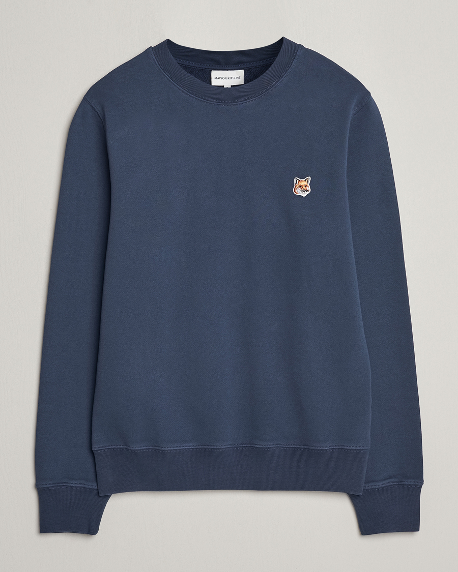 Herr | Tröjor | Maison Kitsuné | Fox Head Sweatshirt Ink Blue