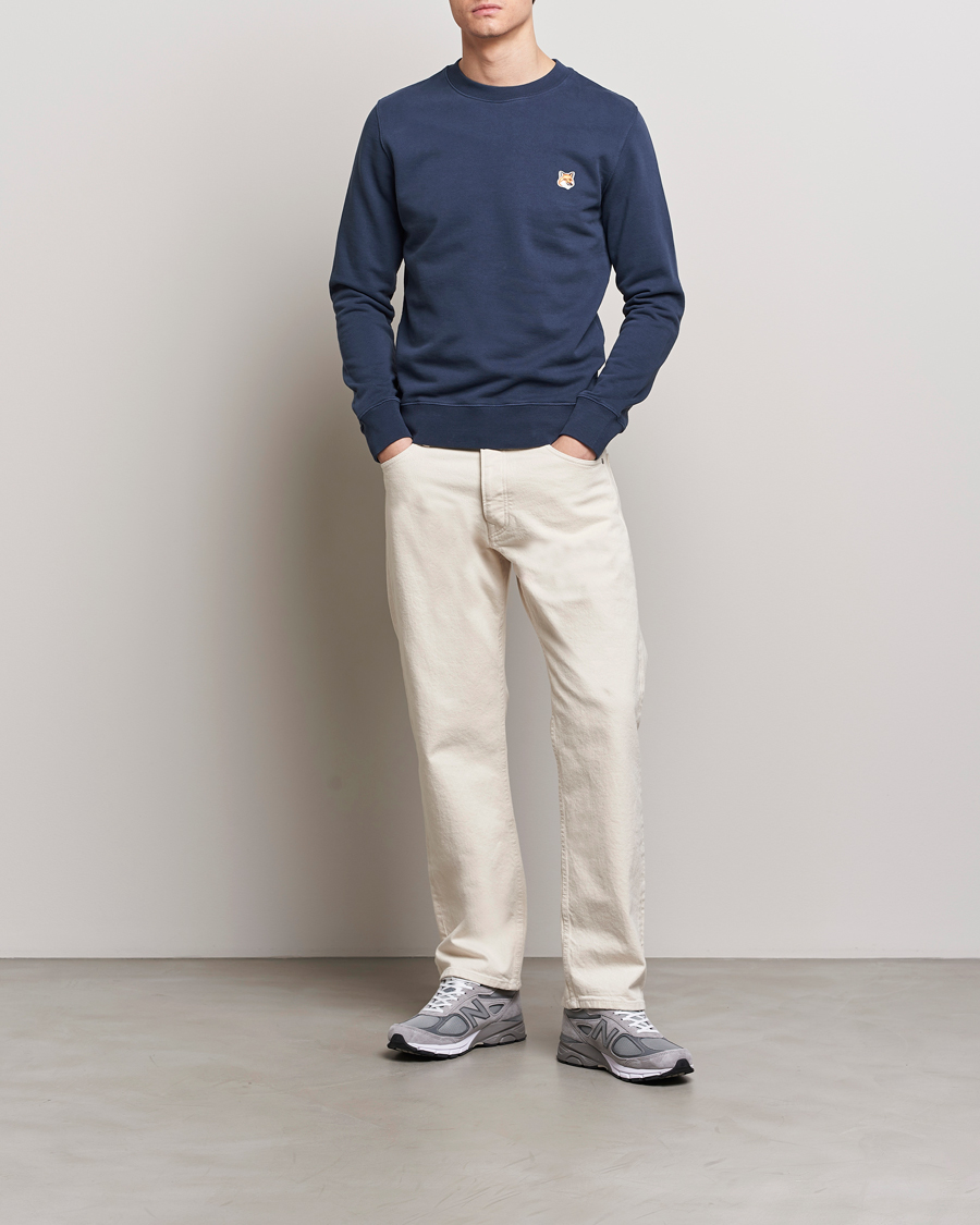 Herr | Tröjor | Maison Kitsuné | Fox Head Sweatshirt Ink Blue