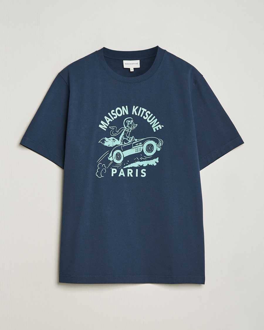 Herr | T-Shirts | Maison Kitsuné | Racing Fox T-Shirt Ink Blue