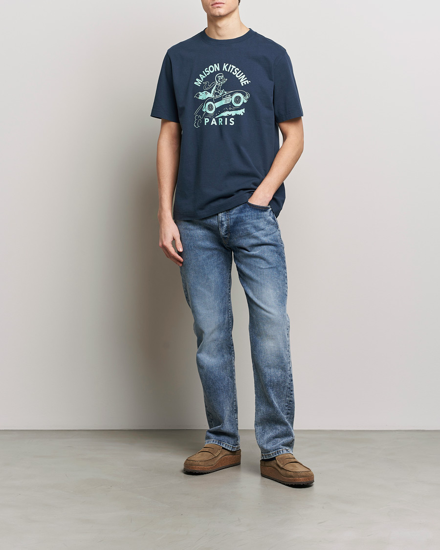 Herr | T-Shirts | Maison Kitsuné | Racing Fox T-Shirt Ink Blue