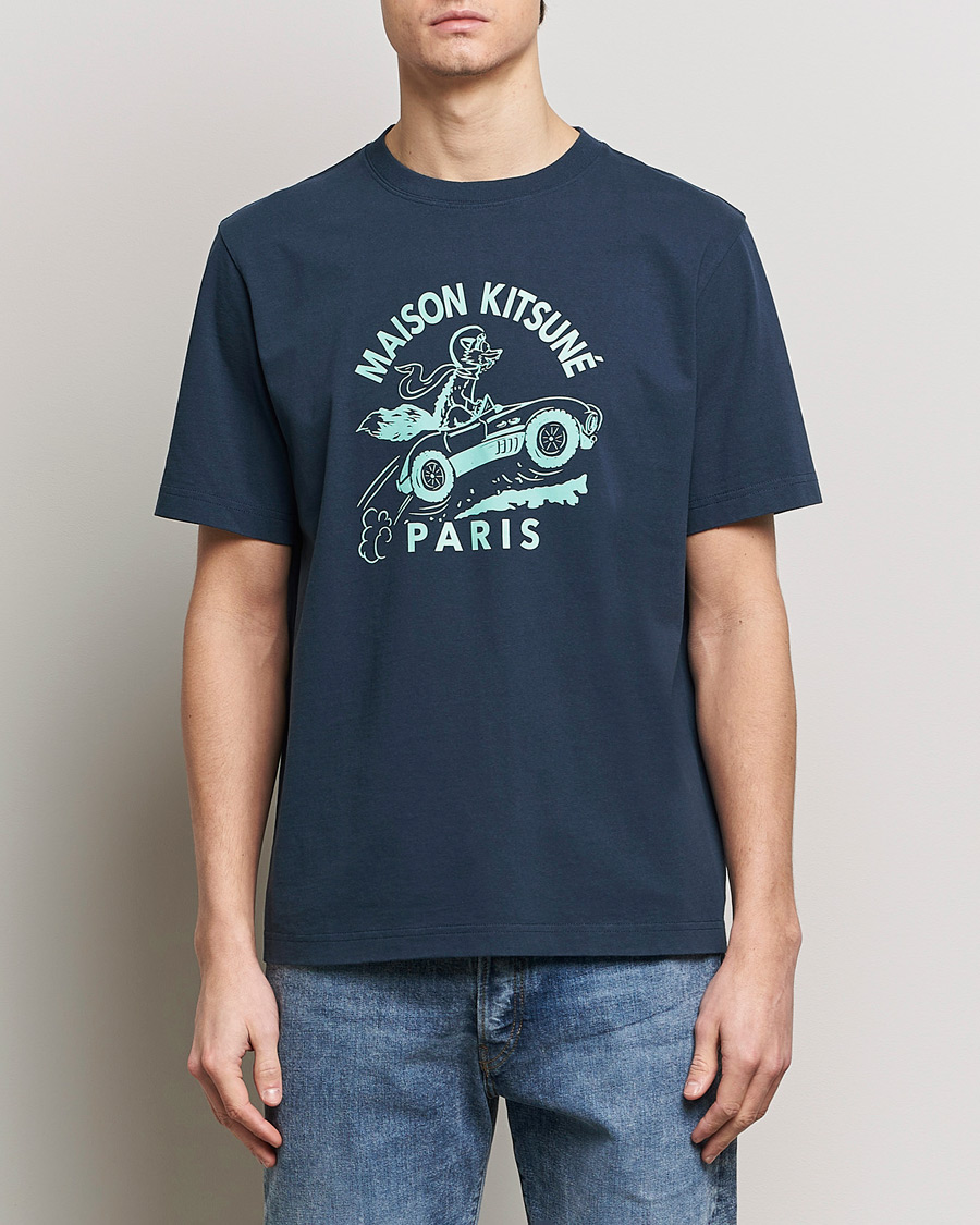 Herr | Kortärmade t-shirts | Maison Kitsuné | Racing Fox T-Shirt Ink Blue