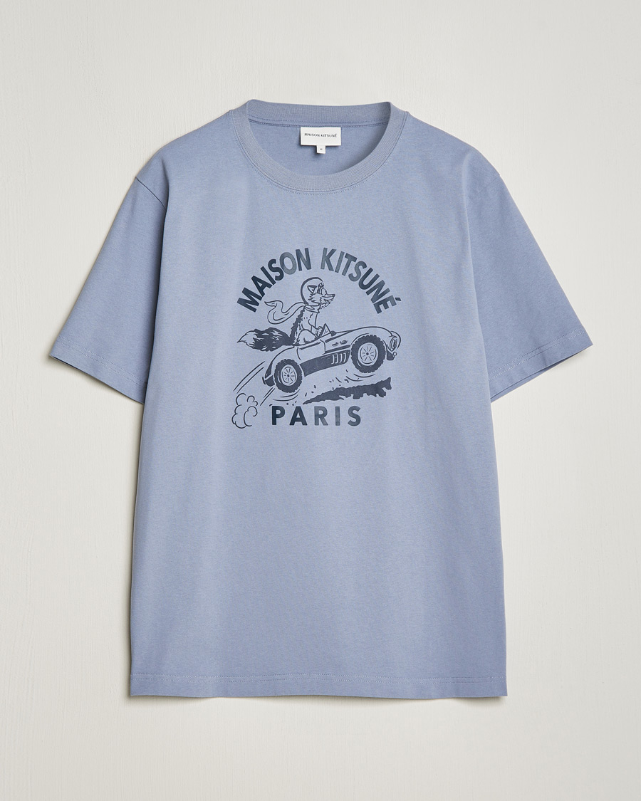 Herr | T-Shirts | Maison Kitsuné | Racing Fox T-Shirt Duster Blue