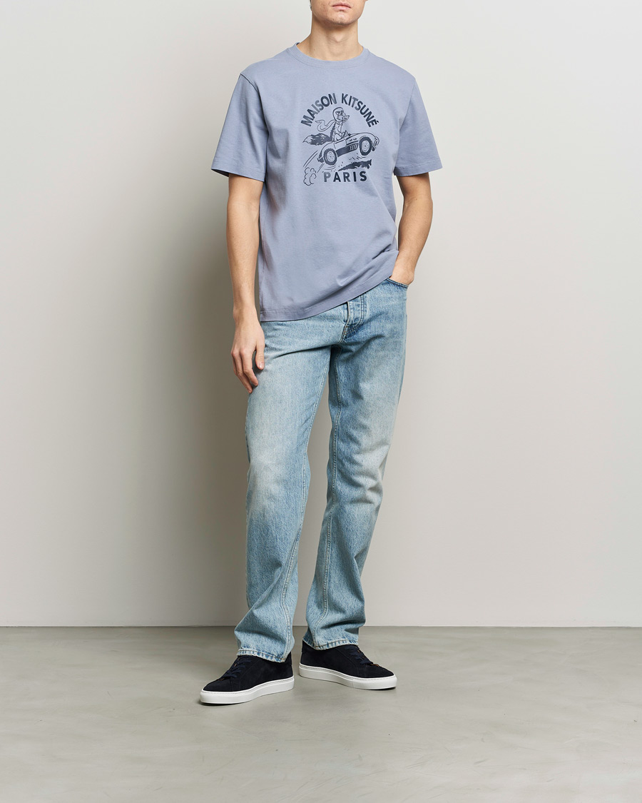 Herr | T-Shirts | Maison Kitsuné | Racing Fox T-Shirt Duster Blue