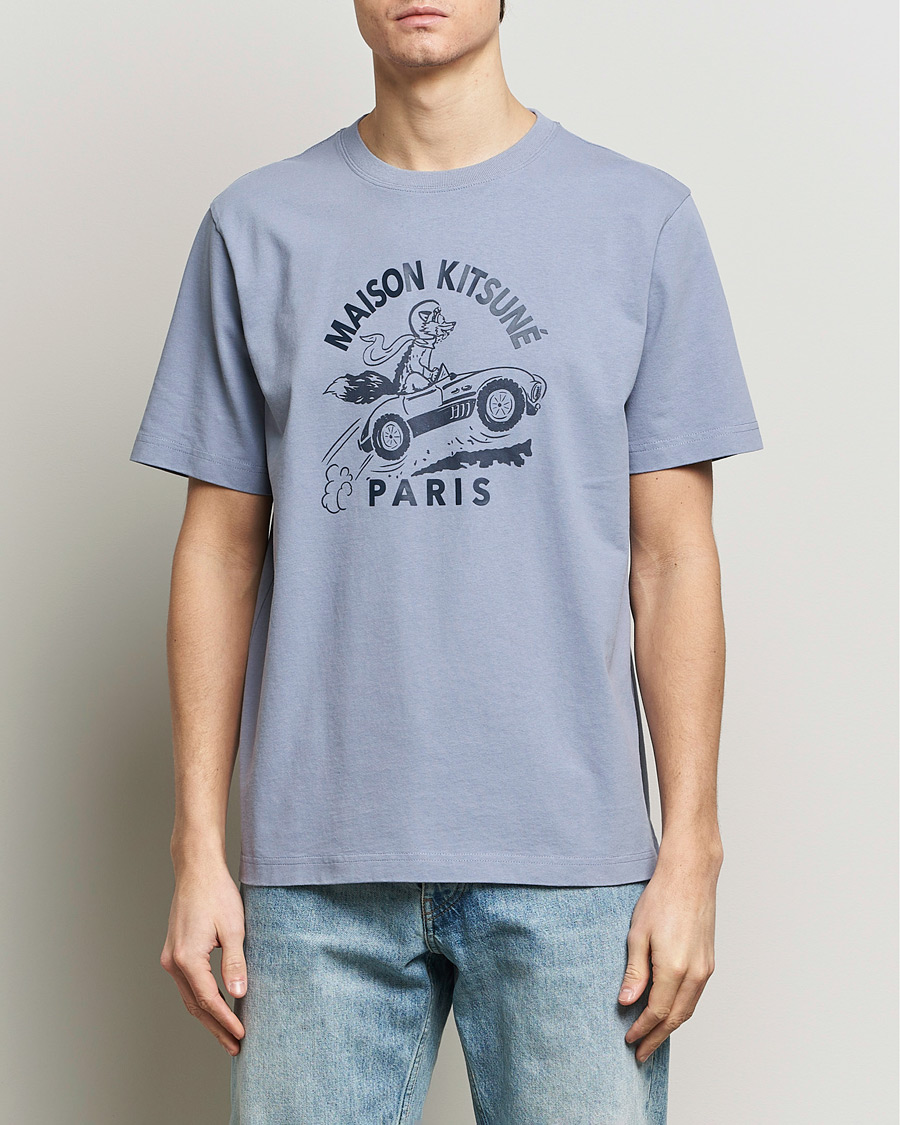 Herr | Kortärmade t-shirts | Maison Kitsuné | Racing Fox T-Shirt Duster Blue